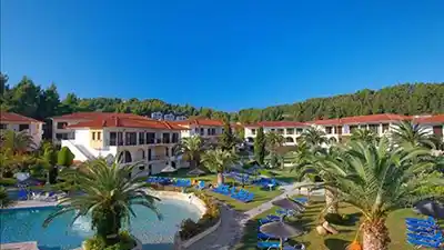 Taxi Transfer Route vom Flughafen Thessaloniki zum Chrousso Village in Chalkidiki