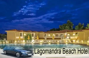 Taxi-Transferroute vom Flughafen Thessaloniki zum Lagomandra Beach Hotel in Akti Elias, Chalkidiki
