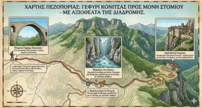 Χάρτη διαδρομής για Μονή Παναγία Στομίου Κόνιτσα